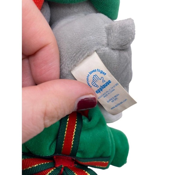 Vintage Sad Eye Sam Christmas Stuffed Plush Gray Long Hat Present RARE Applause - Picture 7 of 12